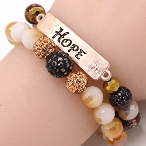 Jewelry - 350-"Hope" Stack Stretch Bracelets